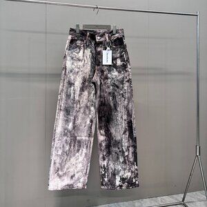 Acne Studios Ink-Splashed Wide-Leg Jeans